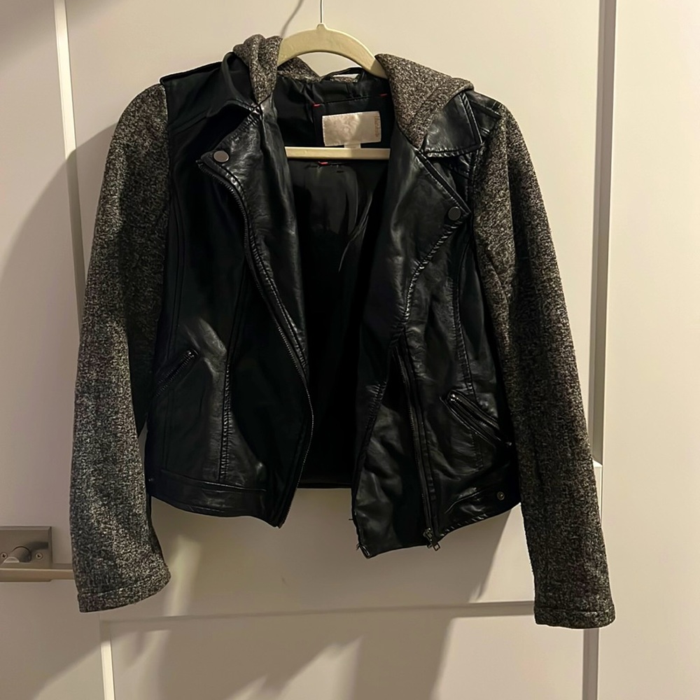 Leather Jacket Hoodie